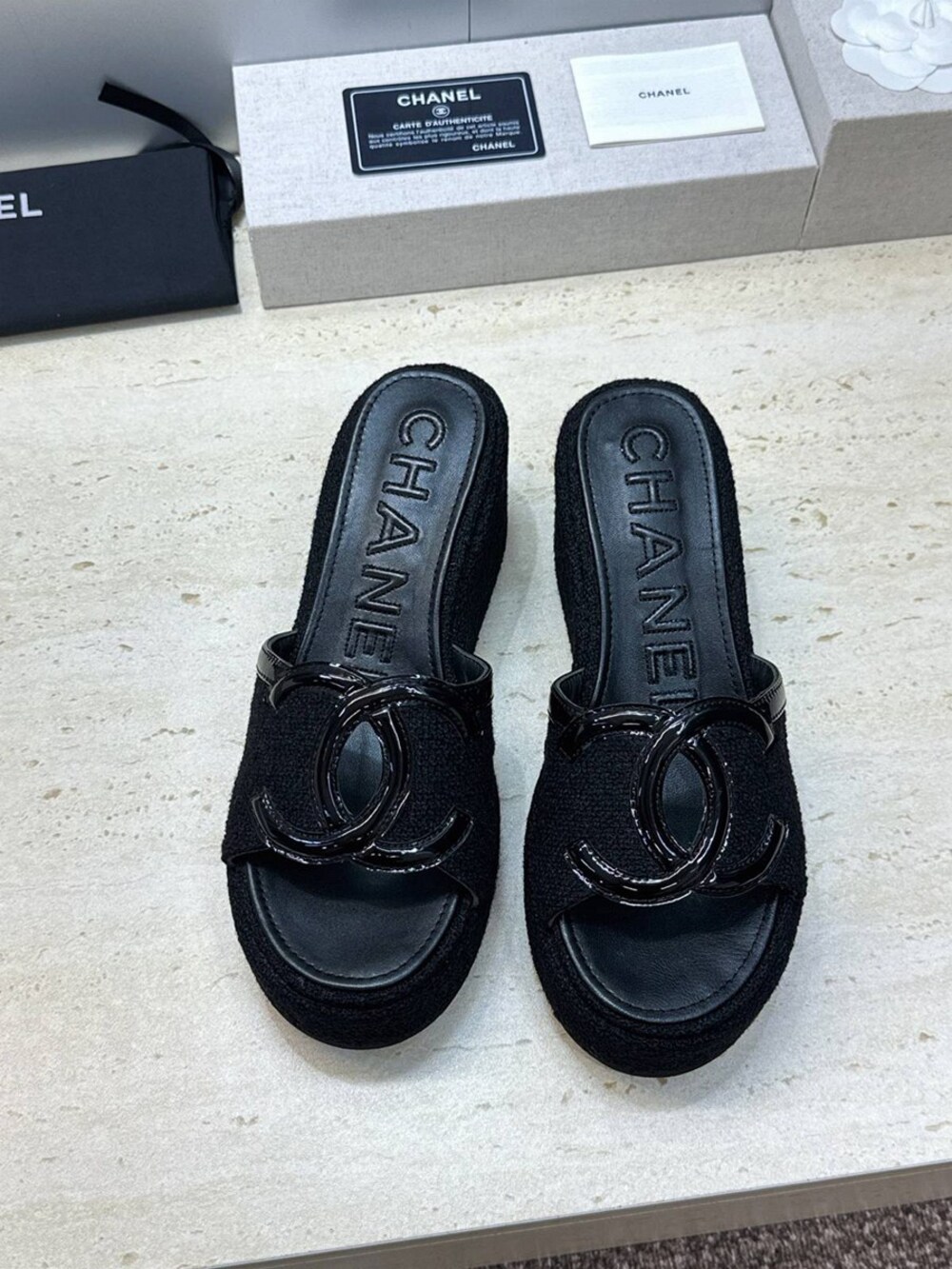 Chanel Wedge Mules
